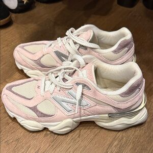 New Balance Women's Pink and Cream Sneakers